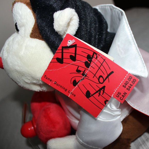 Burning Love Elvis Presley Monkey Singing Dancing Light Up Fan vintage plush toy - Picture 5 of 10